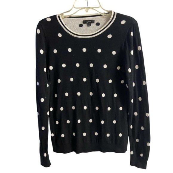J. Crew Sweaters - J. Crew Black Polka Dot Sweater  cotton medium
